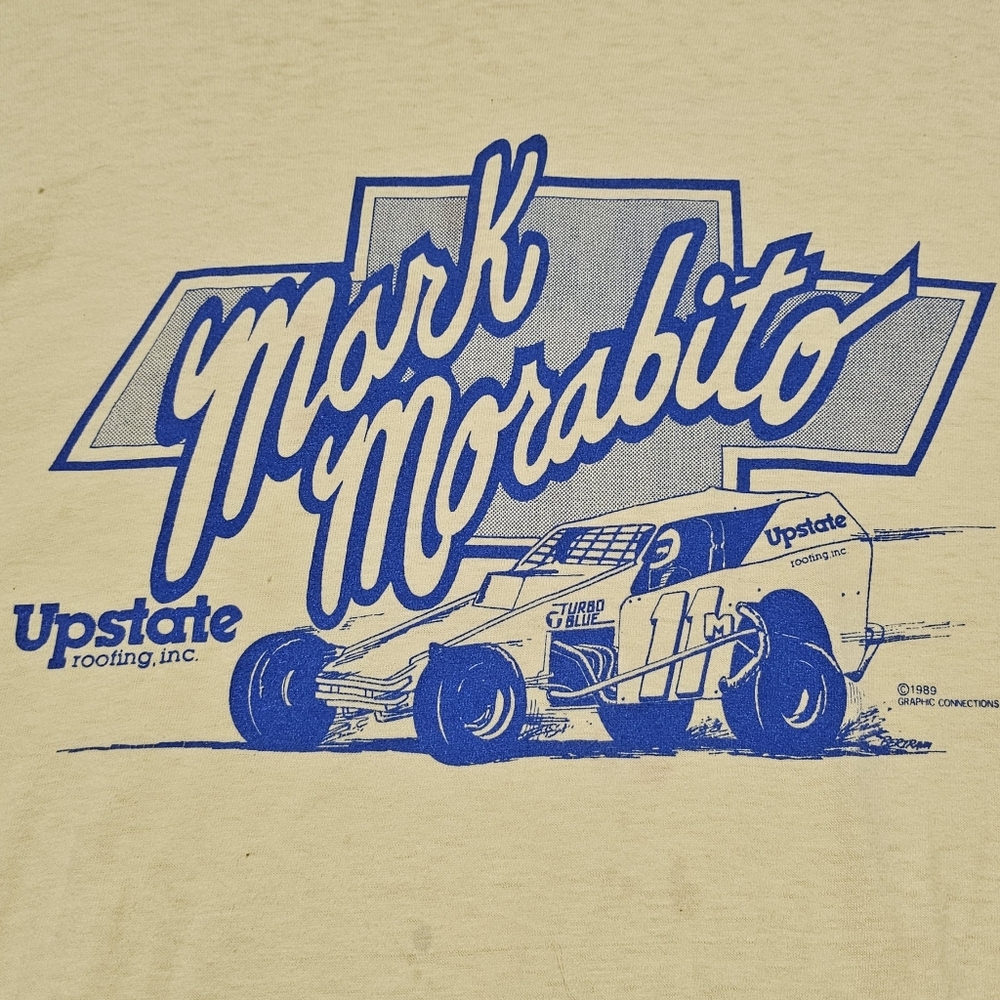 VTG 80s Finger Lakes New York Race Car T Shirt Single Stitch M Dirt Track Racing